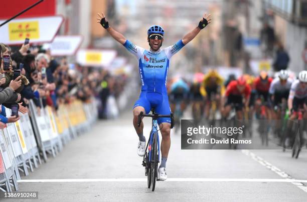 Michael Matthews of Australia and Team BikeExchange - Jayco celebrates at finish line as stage winner during the 101st Volta Ciclista a Catalunya...