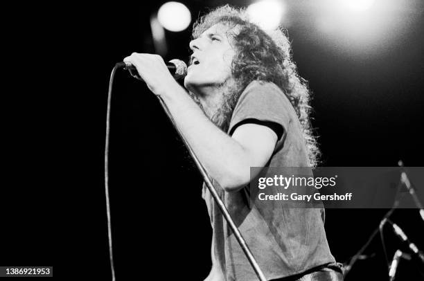 American Pop & Soul singer Michael Bolton performs onstage at Byrne Arena , East Rutherford, New Jersey, June 26, 1983.