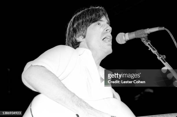 American singer-songwriter and musician, Jackson Browne, performs on stage during A Conspiracy of Hope concert on behalf of Amnesty International on...
