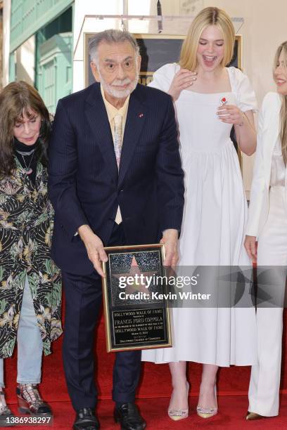 Talia Shire, Francis Ford Coppola, and Elle Fanning attend the Hollywood Walk of Fame Star Ceremony for Director Francis Ford Coppola on March 21,...