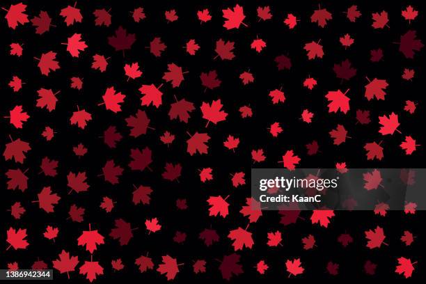 zufälliges ahornblattsymbol. kanadisches symbol. abstrakter hintergrund. vektorillustration. stock-illustration - autumn stock illustrations stock-grafiken, -clipart, -cartoons und -symbole