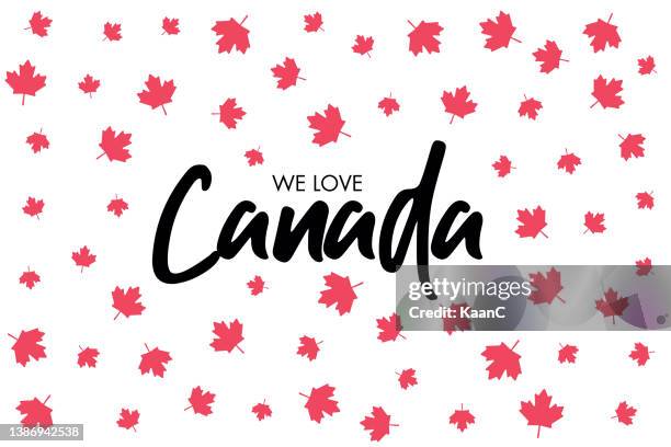 ilustraciones, imágenes clip art, dibujos animados e iconos de stock de nos encanta canadá. icono aleatorio de hoja de arce. símbolo canadiense. antecedentes abstractos. ilustración vectorial. ilustración de stock - toronto