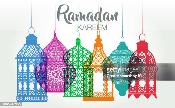 ramadan kareem - lantern ramadan stock illustrations