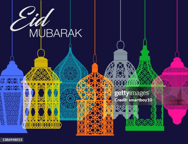 eid mubarak - eid ul fitr stock illustrations