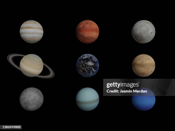 planets of solar system - planets imagens e fotografias de stock