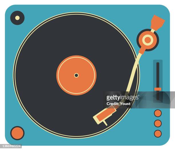 retro music vintage turntable poster in retro desigh style. disco party 60s, 70s, 80s. - vintage turntable stock illustrations