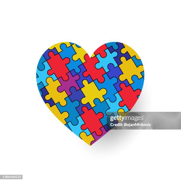 illustrazioni stock, clip art, cartoni animati e icone di tendenza di icona del cuore del puzzle. vettore - simbolo della società civile