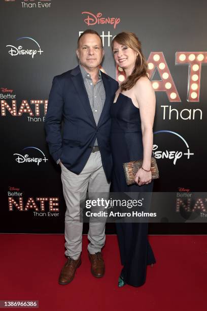 Norbert Leo Butz and Michelle Federer attend Disney's "Better Nate Than Ever" New York Screening at AMC Empire on March 21, 2022 in New York City.