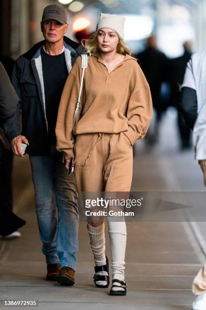 Gigi Hadid is seen in Chelsea on March 21, 2022 in New York City.