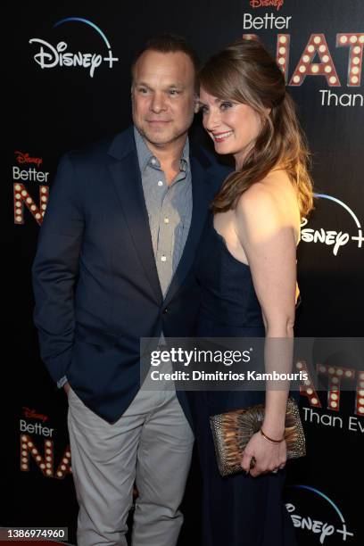 Norbert Leo Butz and Michelle Federer attend the screening of Disney's "Better Nate Than Ever" at AMC Empire on March 21, 2022 in New York City.