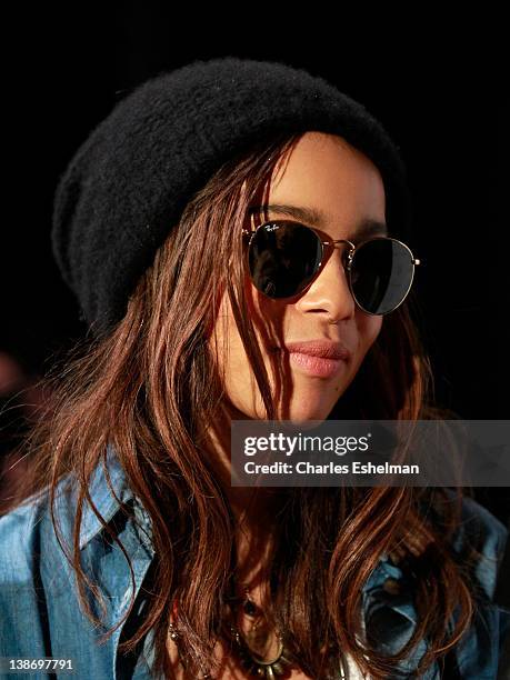 Actress Zoe Kravitz attends the Rebecca Taylor Fall 2012 fashion show during Mercedes-Benz Fashion Week at the The Stage at Lincoln Center on...