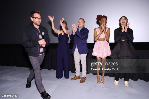 Tim Federle, Michelle Federer, Norbert Leo Butz, Aria Brooks and Rueby Wood attend a special New York screening of Disney's "Better Nate Than Ever"...