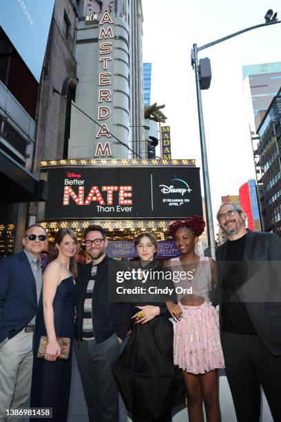 Norbert Leo Butz, Michelle Federer, Tim Federle, Rueby Wood, Aria Brooks and Adam Siegel attend a special New York screening of Disney's "Better Nate...