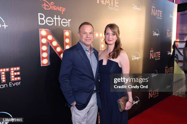 Norbert Leo Butz and Michelle Federer attend a special New York screening of Disney's "Better Nate Than Ever" at AMC Empire 25 on March 21, 2022 in...