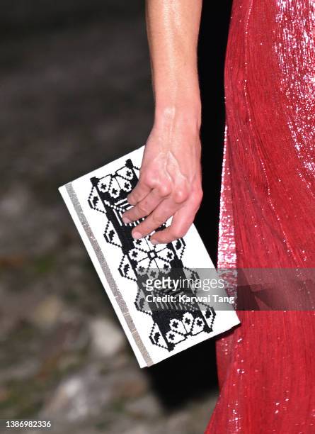 Catherine, Duchess of Cambridge, bag detail, and Prince William, Duke of Cambridge depart after a special reception hosted by the Governor General of...