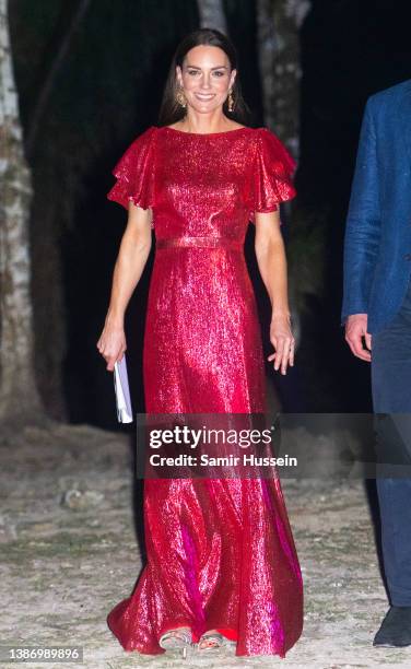 Catherine, Duchess of Cambridge attends a special reception hosted by the Governor General of Belize in celebration of Her Majesty The Queen’s...