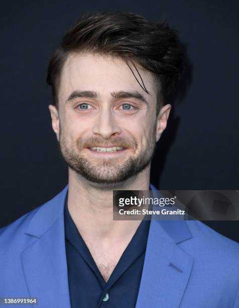Daniel Radcliffe arrives at the Los Angeles Premiere Of Paramount Pictures' "The Lost City" at Regency Village Theatre on March 21, 2022 in Los...