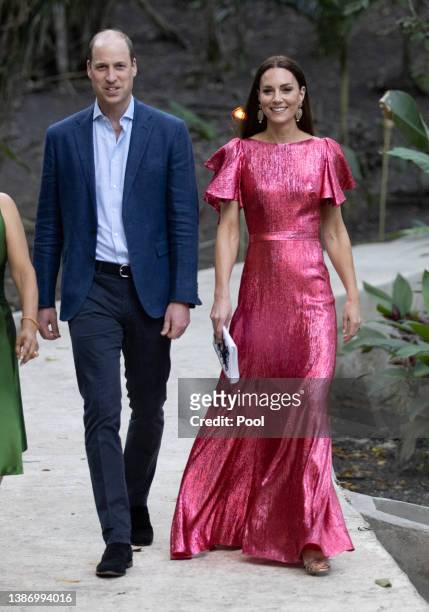 Catherine, Duchess of Cambridge and Prince William, Duke of Cambridge attend a special reception hosted by the Governor General of Belize in...