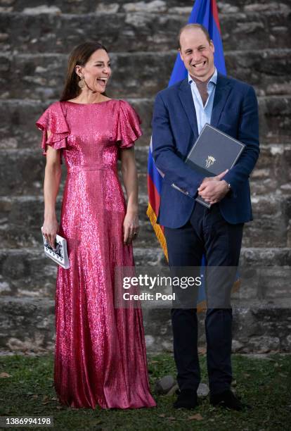 Catherine, Duchess of Cambridge and Prince William, Duke of Cambridge attend a special reception hosted by the Governor General of Belize in...