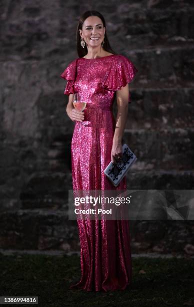 Catherine, Duchess of Cambridge attends a special reception hosted by the Governor General of Belize in celebration of Her Majesty The Queen’s...