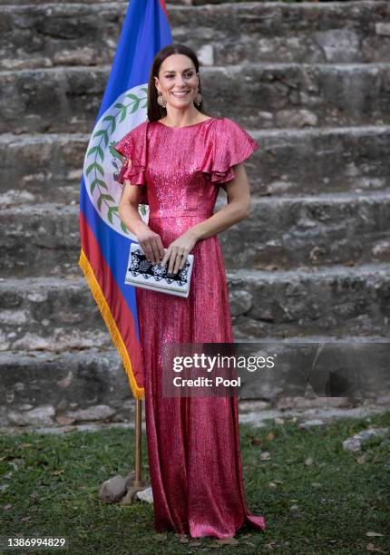 Catherine, Duchess of Cambridge attends a special reception hosted by the Governor General of Belize in celebration of Her Majesty The Queen’s...