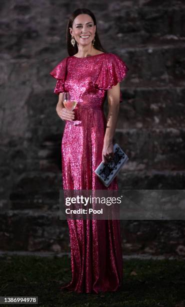 Catherine, Duchess of Cambridge attends a special reception hosted by the Governor General of Belize in celebration of Her Majesty The Queen’s...