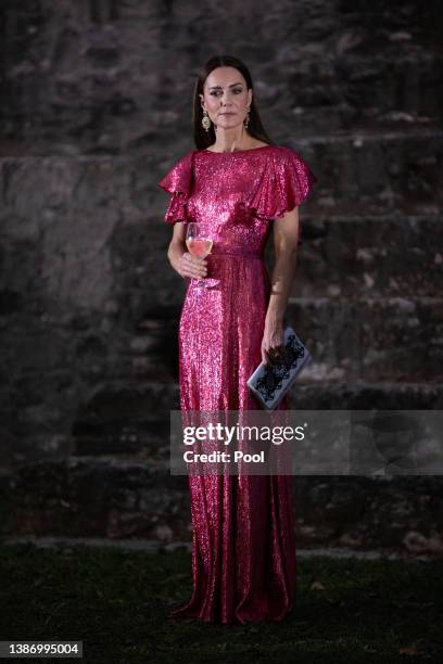 Catherine, Duchess of Cambridge attends a special reception hosted by the Governor General of Belize in celebration of Her Majesty The Queen’s...