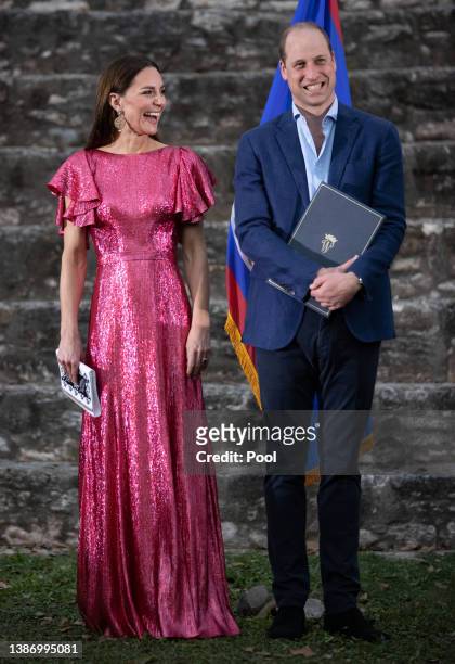 Catherine, Duchess of Cambridge and Prince William, Duke of Cambridge attend a special reception hosted by the Governor General of Belize in...