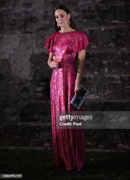 Catherine, Duchess of Cambridge attends a special reception hosted by the Governor General of Belize in celebration of Her Majesty The Queen’s...