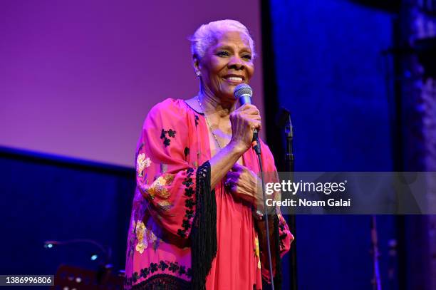 Dionne Warwick performs onstage during Stan Ponte's 50th Finale Birthday Celebration at City Winery NYC at City Winery on March 21, 2022 in New York...