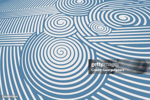 halftone pattern background with perspective - visual trickery stock illustrations