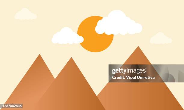 sunset in the mountains - desert sunset stock illustrations