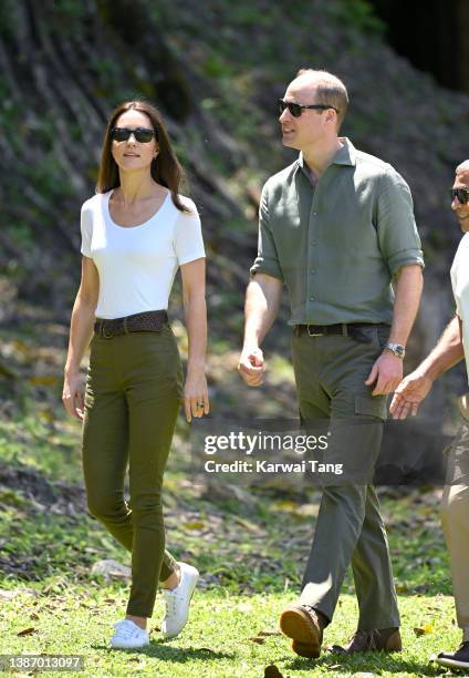 Catherine, Duchess of Cambridge and Prince William, Duke of Cambridge visit Caracol, an iconic ancient Mayan archaeological site deep in the jungle...