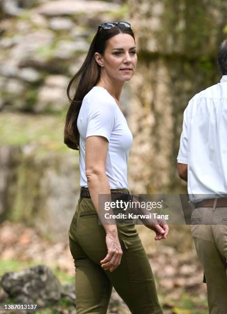 Catherine, Duchess of Cambridge and Prince William, Duke of Cambridge visit Caracol, an iconic ancient Mayan archaeological site deep in the jungle...