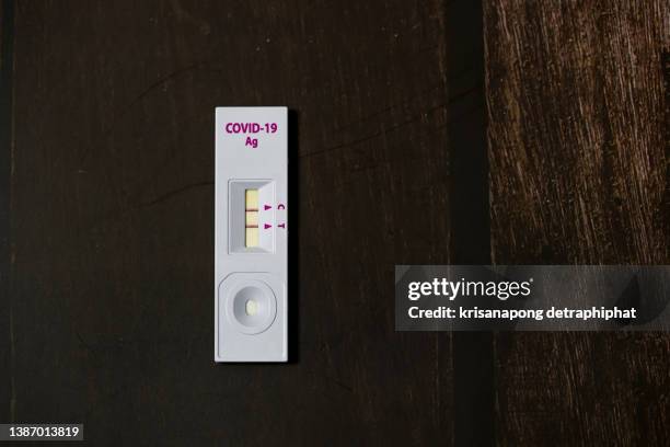 rapid antigen test kit set - spit test stock pictures, royalty-free photos & images