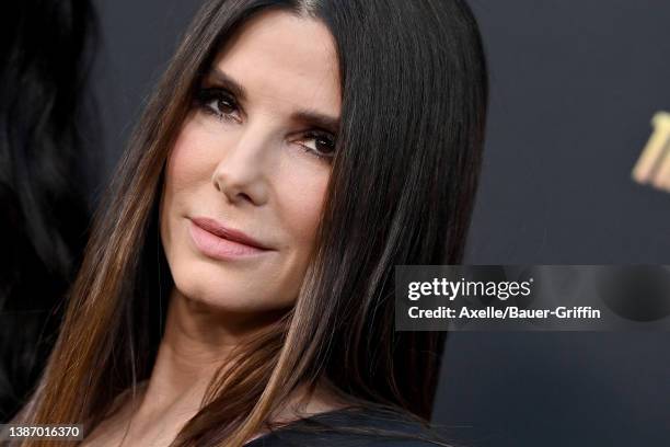 Sandra Bullock attends the Los Angeles Premiere of Paramount Pictures' "The Lost City" at Regency Village Theatre on March 21, 2022 in Los Angeles,...