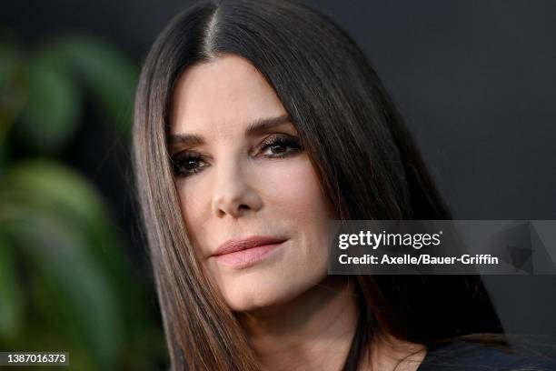 Sandra Bullock attends the Los Angeles Premiere of Paramount Pictures' "The Lost City" at Regency Village Theatre on March 21, 2022 in Los Angeles,...