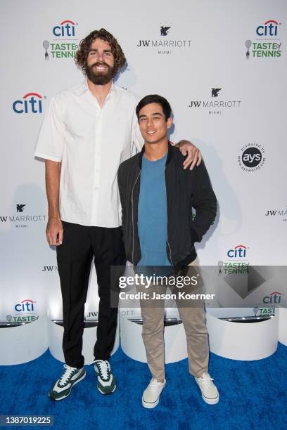 Reilly Opelka and Mackie McDonald attend Citi Taste Of Tennis Miami 2022 at the JW Marriott Miami on March 21, 2022 in Miami, Florida.