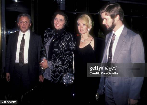 Actresses Patricia Neal, Joey Heaterton and David Cole attend Love Leads The Way Seeing Eye Benefit Party on September 24, 1984 at the Rainbow Room...