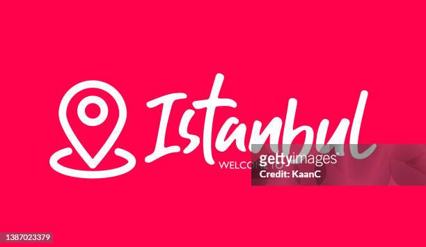 istanbul. city name vector lettering. map pin icon and city name vector illustration. - istanbul stock illustrations