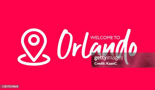 ilustraciones, imágenes clip art, dibujos animados e iconos de stock de orlando. letras vectoriales del nombre de la ciudad. icono de pin de mapa e ilustración vectorial del nombre de la ciudad. - orlando