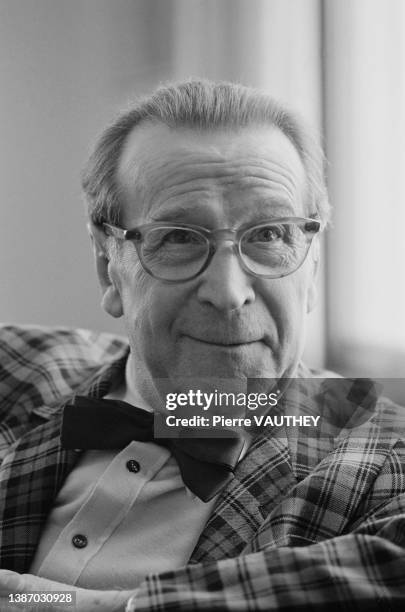 Belgian writer Georges Simenon at home in Switzerland.