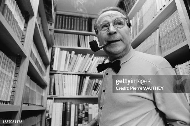 Belgian writer Georges Simenon at home in Switzerland.