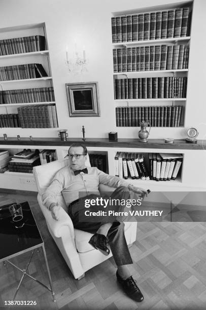 Belgian writer Georges Simenon at home in Switzerland.