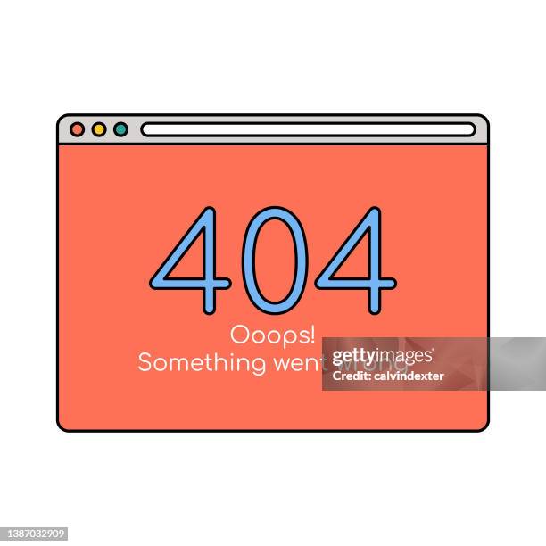 stockillustraties, clipart, cartoons en iconen met web browser 404 error message - 404 error