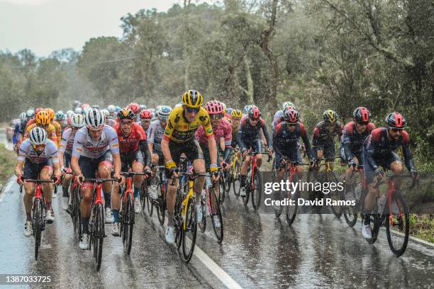 Marc Brustenga Masague of Spain and Team Trek - Segafredo, Robert Gesink of Netherlands and Team Jumbo - Visma and Jonathan Nicolas Castroviejo of...