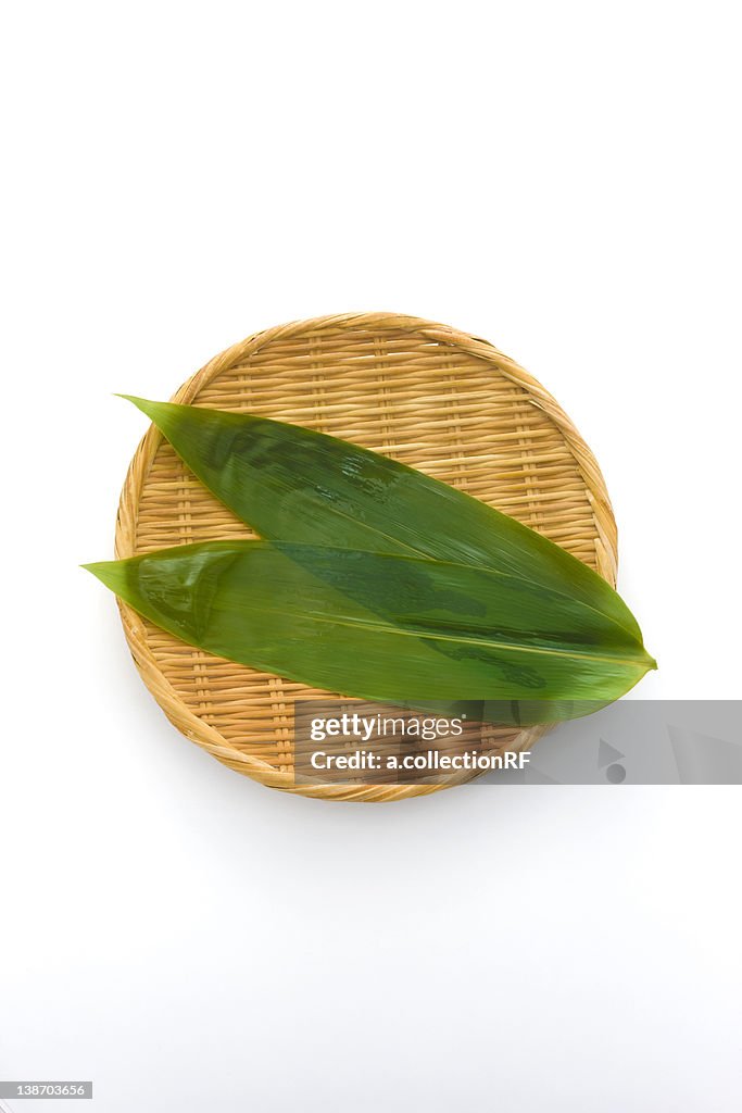 Bamboo Leaves on Colander