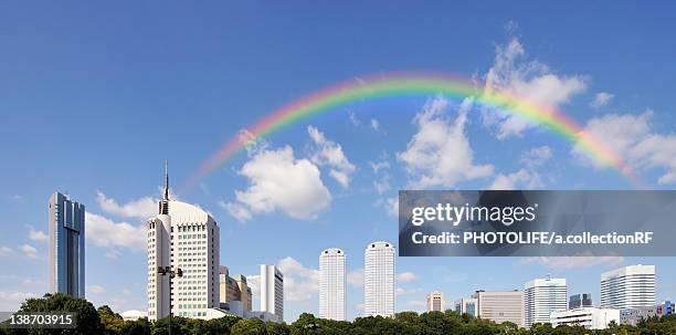 rainbow over makuhari messe - chiba city imagens e fotografias de stock