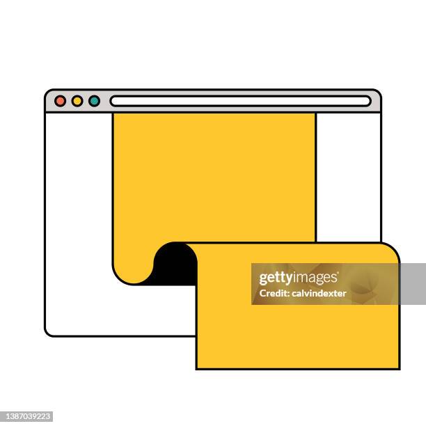 web browser document folding - hyperlink stock illustrations