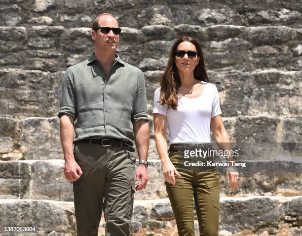 Catherine, Duchess of Cambridge and Prince William, Duke of Cambridge visit Caracol, an iconic ancient Mayan archaeological site deep in the jungle...